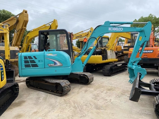 Excavadora mini Kobelco SK60 usada com bomba hidráulica Liyuan Horas de trabalho baixas 0-2000