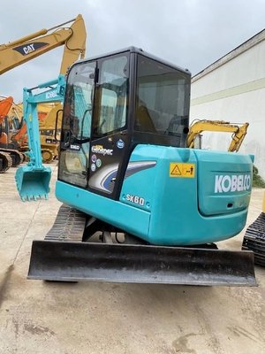 Excavadora mini Kobelco SK60 usada com bomba hidráulica Liyuan Horas de trabalho baixas 0-2000