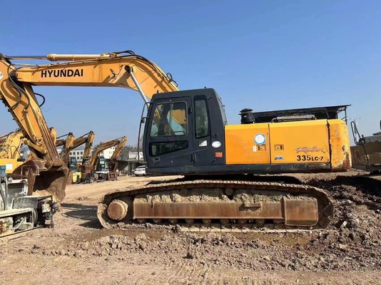 33 TON Coreia EPA Motor Hyundai 335LC-7 Excavadora hidráulica Excavadora móvel de tipo raspador