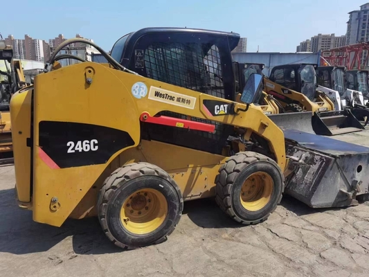 Motor YUNNEI pintura original usado Carreador de rodas Caterpillar 246C em excelente estado