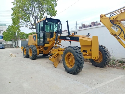 Japão Máquina Usada CAT 140H Grader Usada com 127KW Máquina de Roda Hidráulica