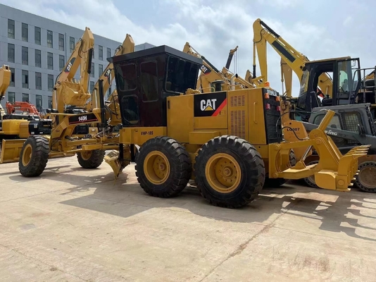 Grader amarelo CAT 140H com 30KN força excitante Máquina de construção original do Japão