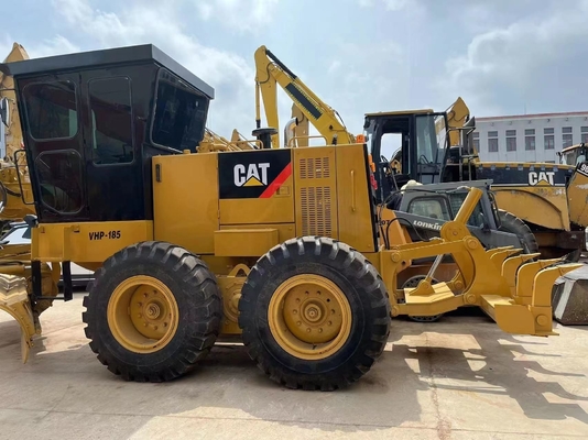 Grader amarelo CAT 140H com 30KN força excitante Máquina de construção original do Japão