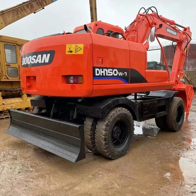 Japão Doosan DH150W-7 Excavadora com pintura original e capacidade de balde de 0,1m3 no Japão