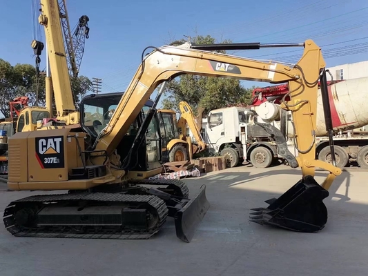 Excavadora diesel usada de 7 toneladas Caterpillar 307E2 de alta eficiência operacional do Japão