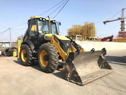 Carregador JCB 4CX usado Carregador de retroescavadeira de 15 toneladas com cilindro hidráulico Nabtesco do Japão