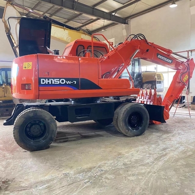 Excavadora do Doosan DH150W-7 de 15 toneladas usada no Japão com cilindro hidráulico Liyuan