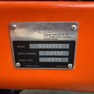 Excavadora hidráulica de segunda mão Doosan DX225LC Excavador coreano usado