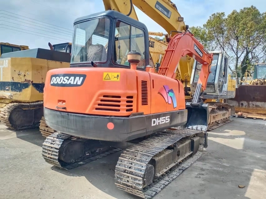 5Excavadora Doosan DH55 de 5 toneladas com motor coreano original e 0-2000 horas de trabalho