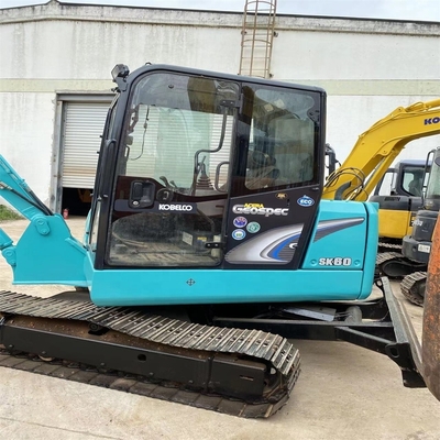 30kw pintura original Kobelco SK60 Excavadora de rastreador hidráulico Mini Excavadora de 6 toneladas com lâmina