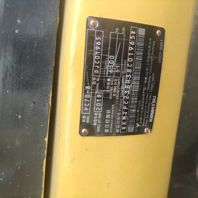 Escavação original de pintura de segunda mão Komatsu PC70 com poucas horas de trabalho e motor