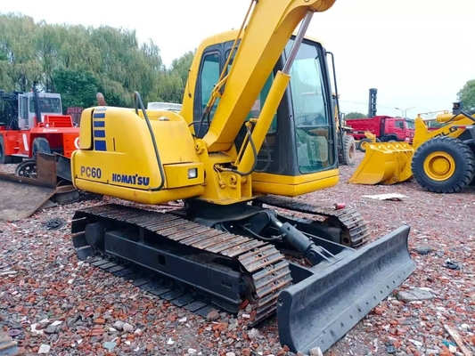 Japão Original Komatsu PC60 Excavator 6 Ton Crawler Digger com 0.35m3 Balde