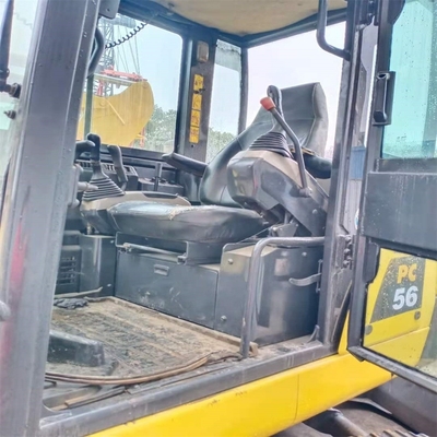 Excavadora mini usada Komatsu PC56 de 5,6 toneladas com motor original japonês pronta para trabalhar