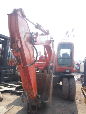 Excavadora de rodas DOOSAN 150W-7 usada 15 toneladas Excavadora com capacidade de balde de 0,7m3