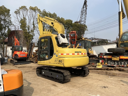 Japão 6ton Crawler KOMATSU PC60 Excavadora Máquina de movimentação de terra de segunda mão Mini Digger