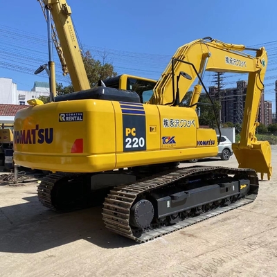 Excavadora de rastreador hidráulico amarelo Komatsu PC220 Excavadora com baixo consumo de combustível