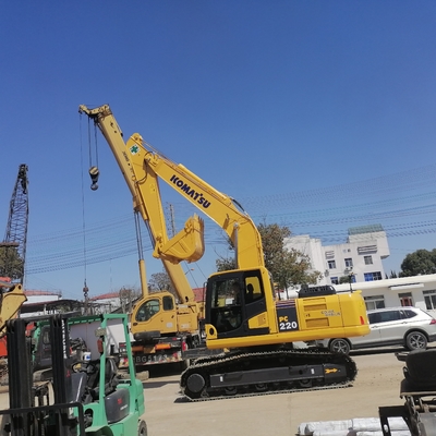 Excavadora de rastreador hidráulico amarelo Komatsu PC220 Excavadora com baixo consumo de combustível