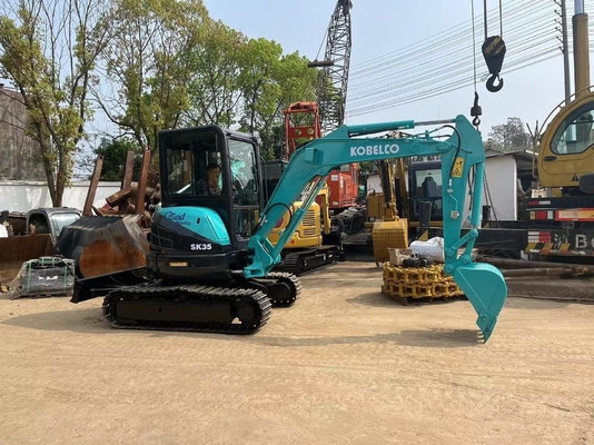 Kobelco SK35 Máquina de Escavação Hidráulica Máquina de Reboque de 3 toneladas com e cor original
