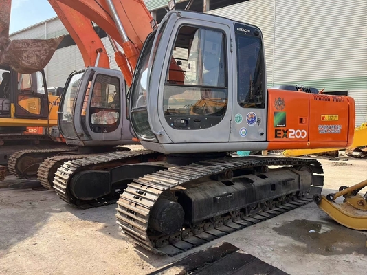 Excavadora usada Hitachi EX200-3 em boas condições de trabalho a um preço acessível com cor vermelha