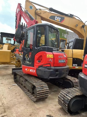 Excavadora usada Kubota KX163-5 com cilindro hidráulico Liyuan e horas de trabalho baixas