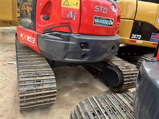 Excavadora usada Kubota KX163-5 com cilindro hidráulico Liyuan e horas de trabalho baixas