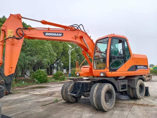 Alta Eficiência de Operação Doosan DH150W-7 Excavadora de Trator Usada com Motor do Japão