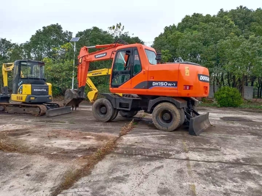 Alta Eficiência de Operação Doosan DH150W-7 Excavadora de Trator Usada com Motor do Japão