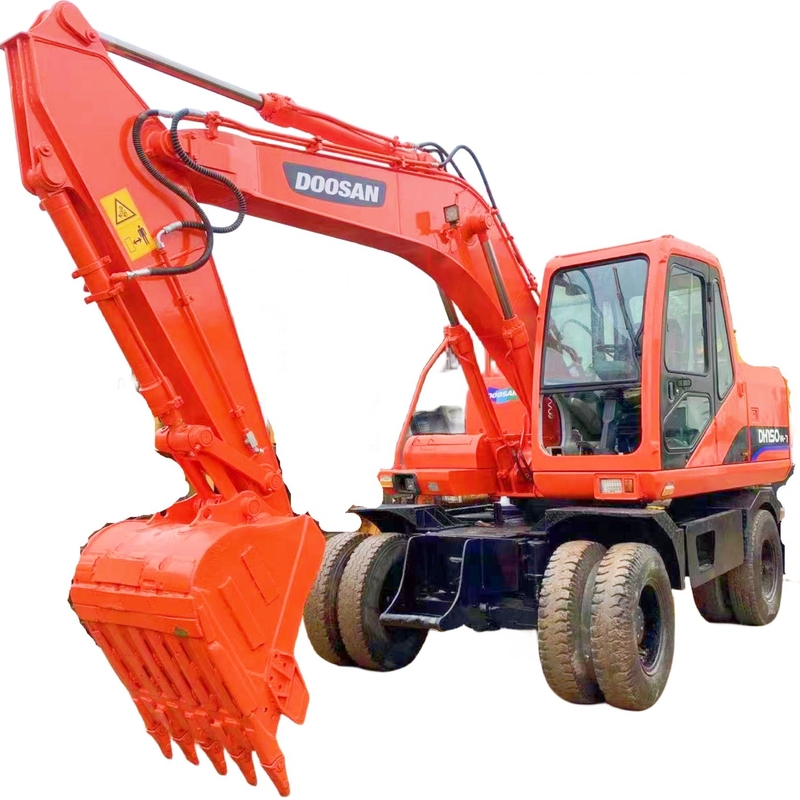 Excavadora do Doosan DH150W-7 de 15 toneladas usada no Japão com cilindro hidráulico Liyuan