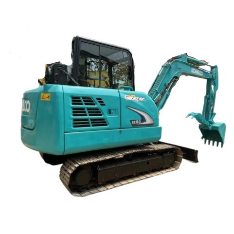 Excavadora mini KOBELCO SK60 usada com poucas horas de trabalho e cilindro hidráulico Parker
