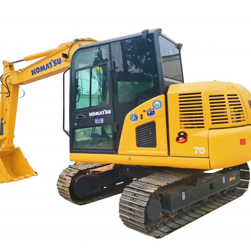 Escavação original de pintura de segunda mão Komatsu PC70 com poucas horas de trabalho e motor