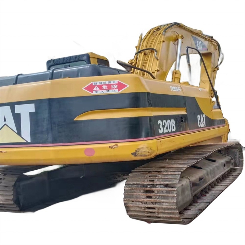 Máquinas de moagem de terra de segunda mão Cat 320B Excavadora Caterpillar com cor original