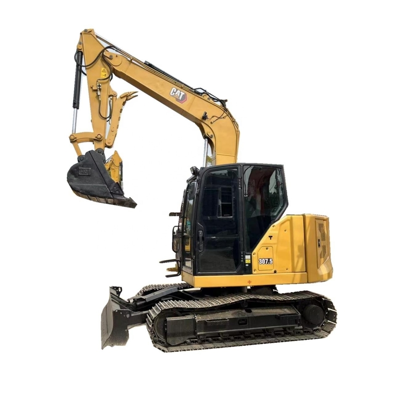 Excavadora mini Caterpillar 307.5 usada do Japão Horas baixas e 7500 KG peso da máquina