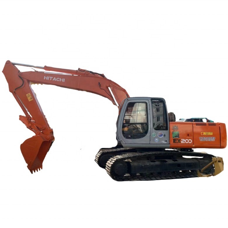 Excavadora usada Hitachi EX200-3 em boas condições de trabalho a um preço acessível com cor vermelha