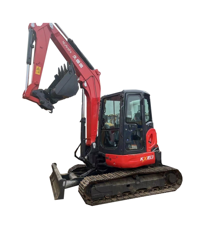 Excavadora usada Kubota KX163-5 com cilindro hidráulico Liyuan e horas de trabalho baixas